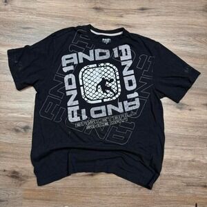 black 2000s and1 y2k basketball graphic tee